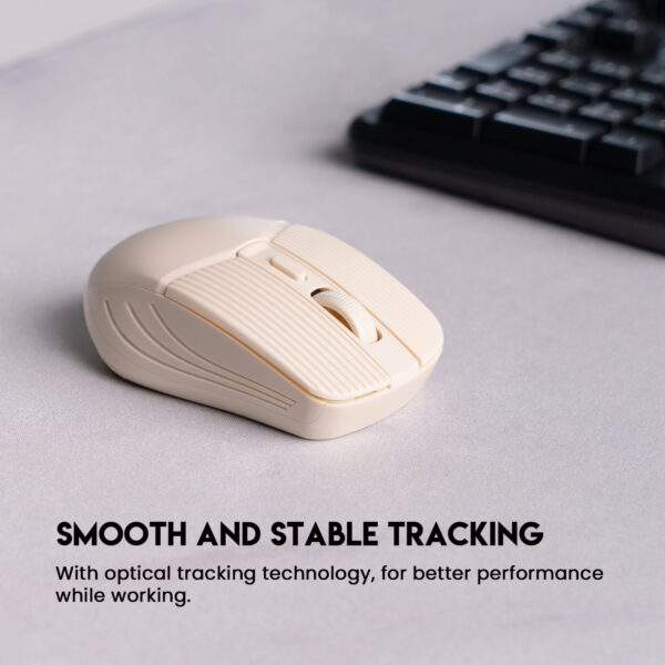 Fantech Mouse Inalámbrico W605 GO Beige Wireless USB Dongle 1600 Dpi AA - Imagen 3