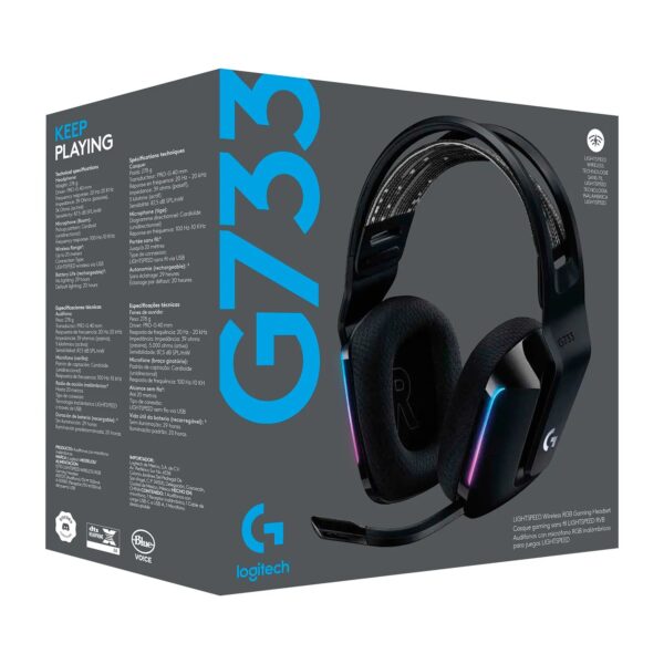 Logitech Audífonos Gamer G733 Lightspeed BLACK Wireless - Imagen 3