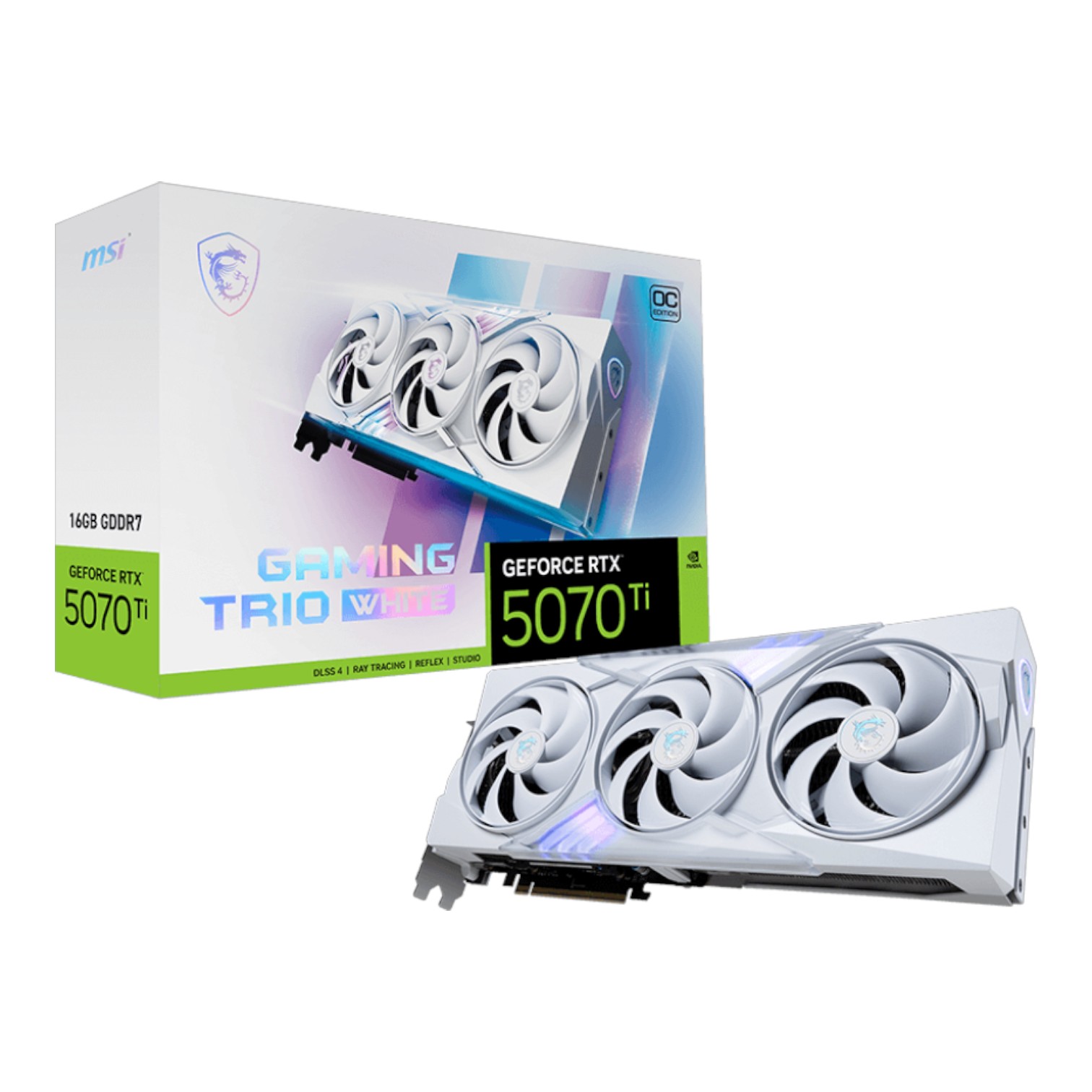 MSI Tarjeta de Video GPU NVIDIA GeForce RTX 5070 Ti Gaming Trio WHITE OC Edition 16G