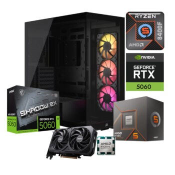 PC GAMER AMD RYZEN 5 8400F GPU RTX 5060 CORSAIR 3500X 32GB RAM DDR5 1TB SSD M2 650W W10 PRO