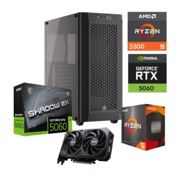 PC GAMER AMD RYZEN 5 5500 NVIDIA GEFORCE RTX 5060 16GB RAM DDR4 3200 500GB M2 SSD 550W W10PRO