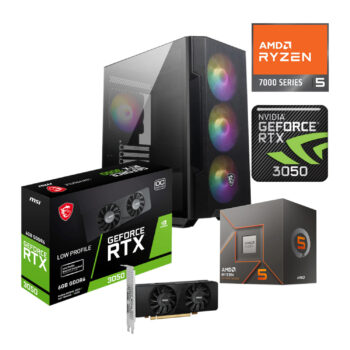 PC GAMER AMD RYZEN 5 7600 NVIDIA GEFORCE RTX 3050 16GB RAM DDR5 500GB M2 SSD 550W W10PRO