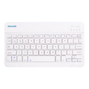 Philco Teclado Inalámbrico SLIM Mini teclado Blanco B1001 Recargable 10 pulgadas