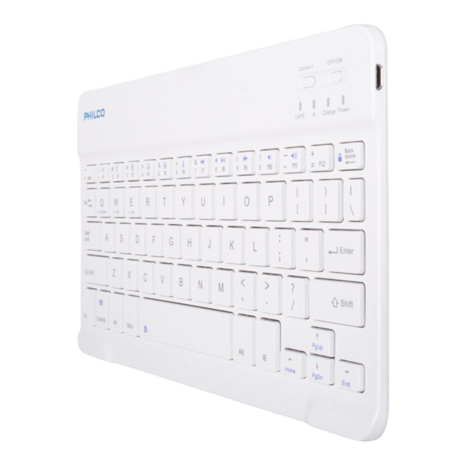 Accesorios Bluetooth Philco Teclado Inalámbrico SLIM Mini teclado Blanco B1001 Recargable 10 pulgadas ETCHILE Philco Teclado Inalámbrico SLIM Mini teclado Blanco B1001 Recargable 10 pulgadas - Imagen 2