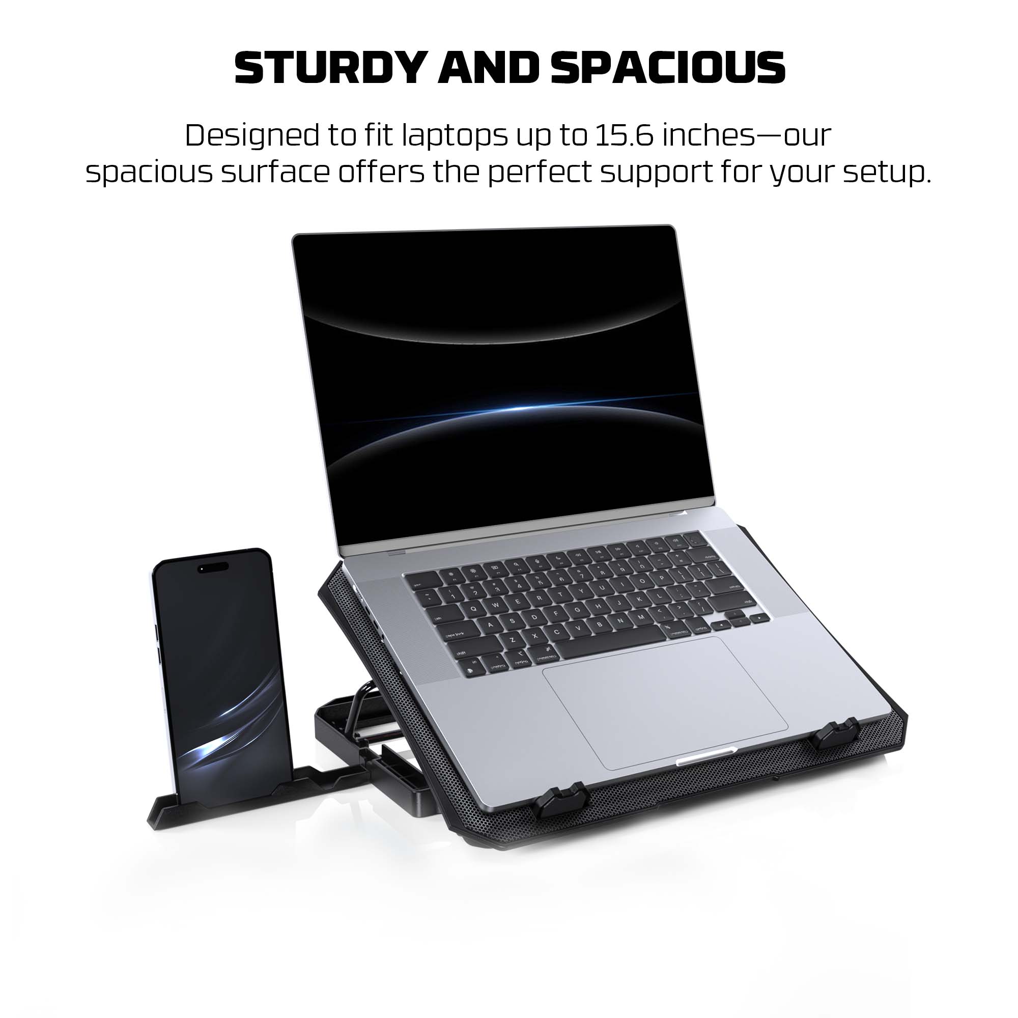 Bases y Coolers Fantech Base de Notebook Soporte NC14 Black RGB ETCHILE Fantech Base de Notebook Soporte NC14 Black RGB - Imagen 7