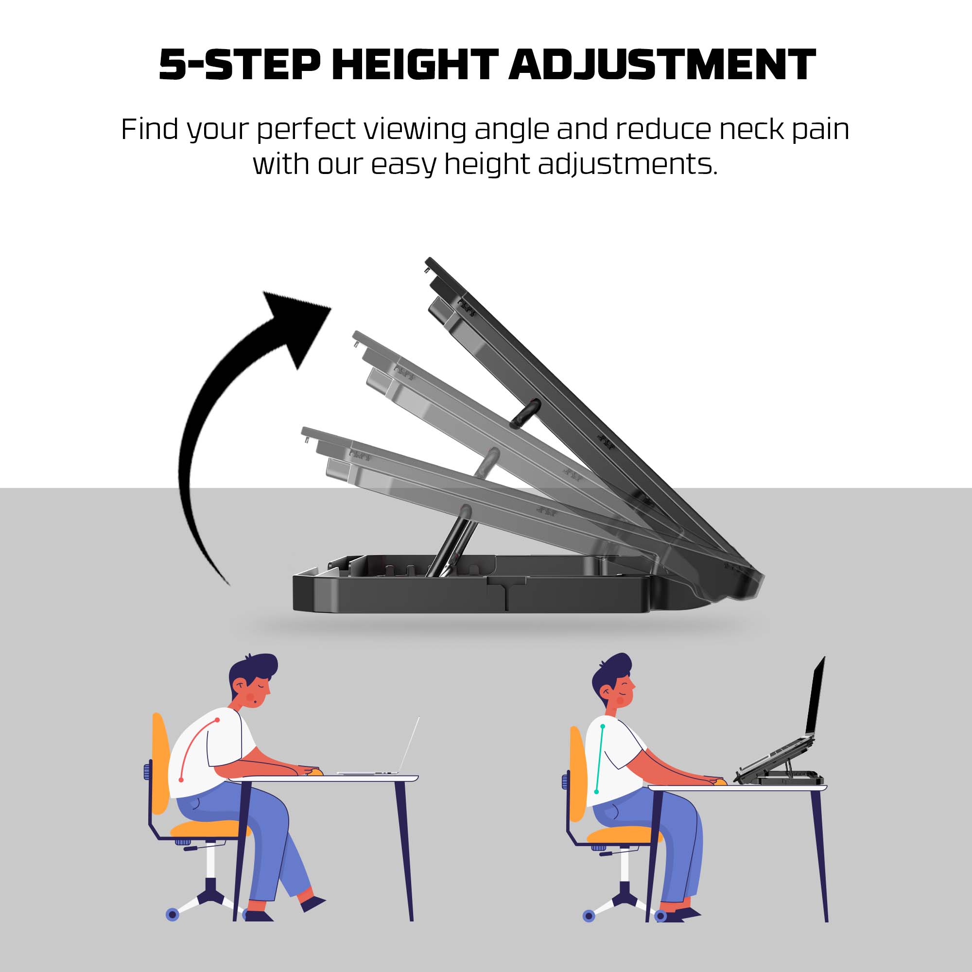 Bases y Coolers Fantech Base de Notebook Soporte NC14 Black RGB ETCHILE Fantech Base de Notebook Soporte NC14 Black RGB - Imagen 5