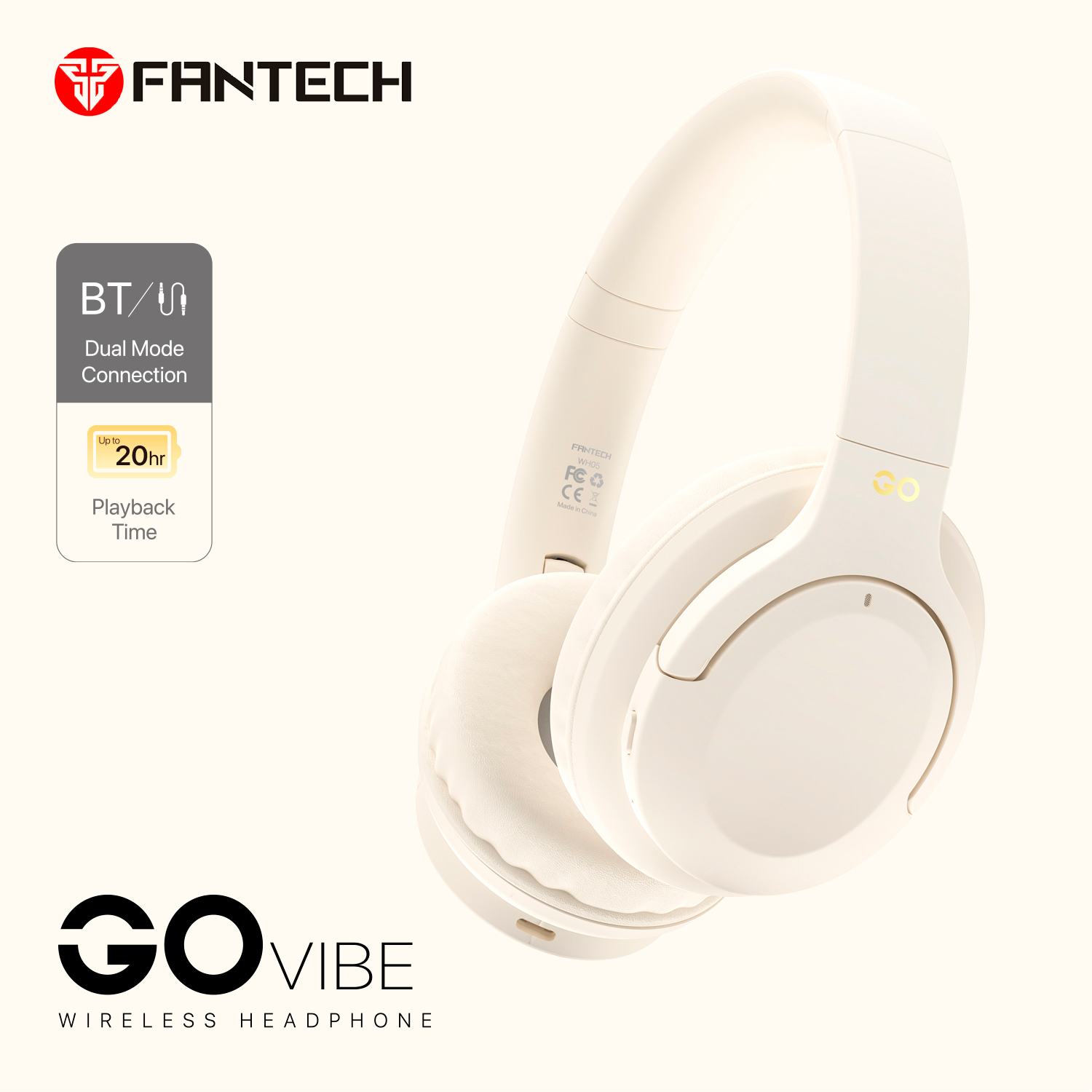 Productos Fantech Audífonos Inalámbricos Bluetooth WH05 GO VIBE Beige Edition ETCHILE Fantech Audífonos Inalámbricos Bluetooth WH05 GO VIBE Beige Edition - Imagen 12