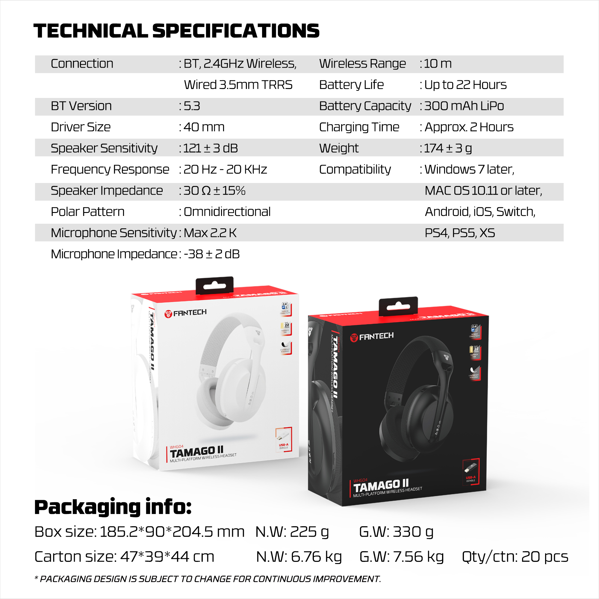 Audífonos Fantech Audífonos Gamer Inalámbricos WHG04 TAMAGO II Black Edition Tri-Mode Bluetooth Lightweight ETCHILE Fantech Audífonos Gamer Inalámbricos WHG04 TAMAGO II Black Edition Tri-Mode Bluetooth Lightweight - Imagen 10