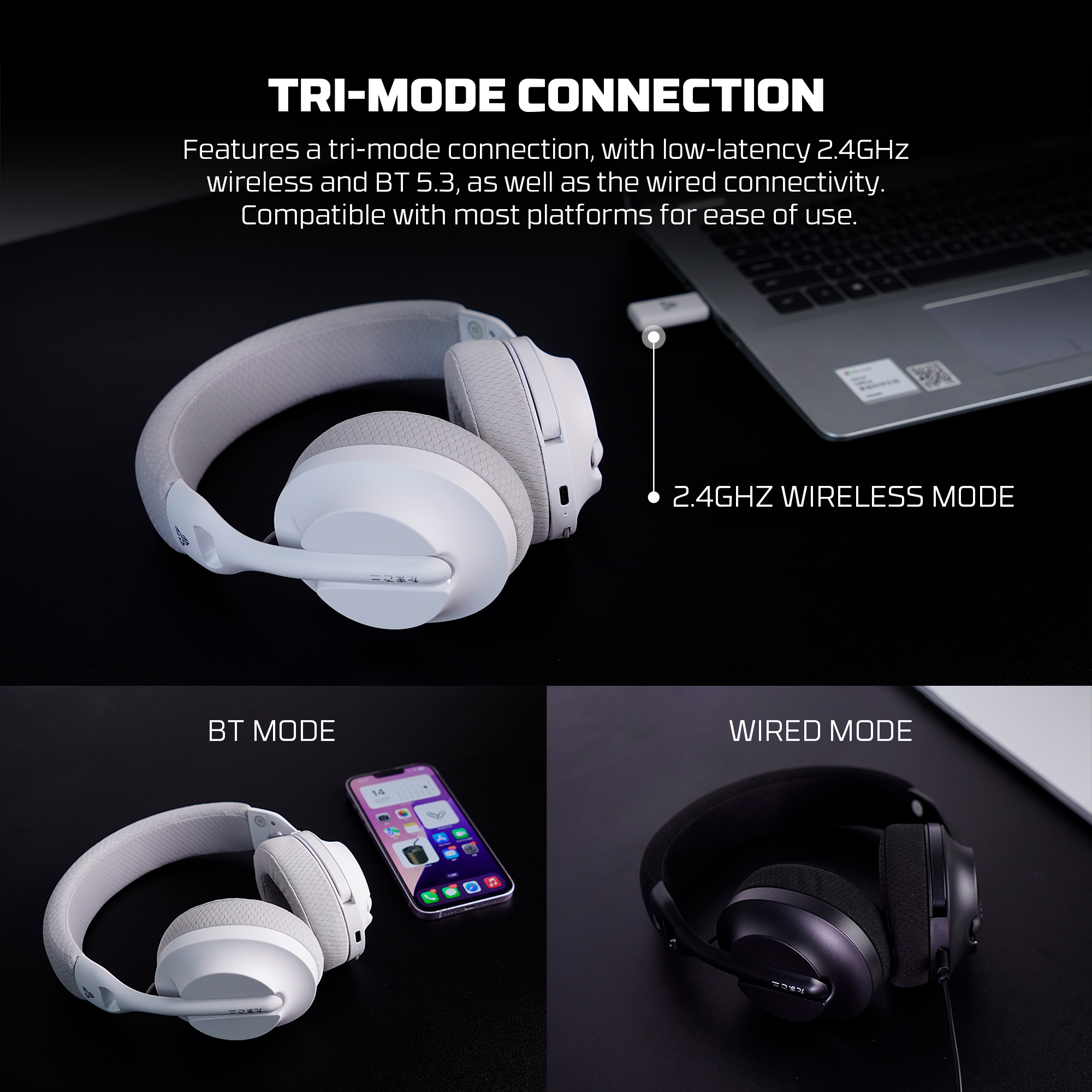 Audífonos Fantech Audífonos Gamer Inalámbricos WHG04 TAMAGO II Black Edition Tri-Mode Bluetooth Lightweight ETCHILE Fantech Audífonos Gamer Inalámbricos WHG04 TAMAGO II Black Edition Tri-Mode Bluetooth Lightweight - Imagen 13