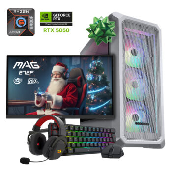 PC GAMER AMD RYZEN 5 8400F GPU RTX 5050 16GB RAM DDR5 500GB SSD M2 WIFI6 y BT MSI 27 Y REDRAGON KIT PERIFERICOS