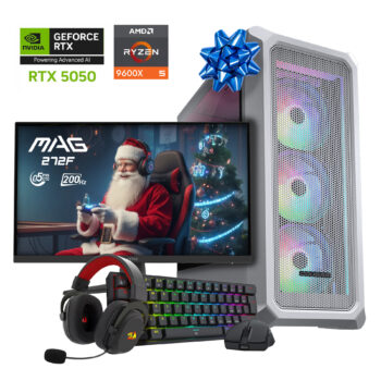 PC GAMER AMD RYZEN 5 9600X GPU RTX 5050 32GB RAM DDR5 480GB SSD M2 WIFI6 y BT MSI 27 Y REDRAGON KIT PERIFERICOS