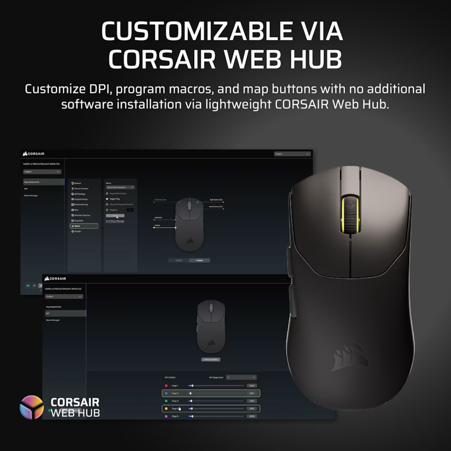 Mouse Corsair Mouse Gamer SABRE v2 PRO ULTRALIGHT WIRELESS WHITE ETCHILE Corsair Mouse Gamer SABRE v2 PRO ULTRALIGHT WIRELESS WHITE - Imagen 5