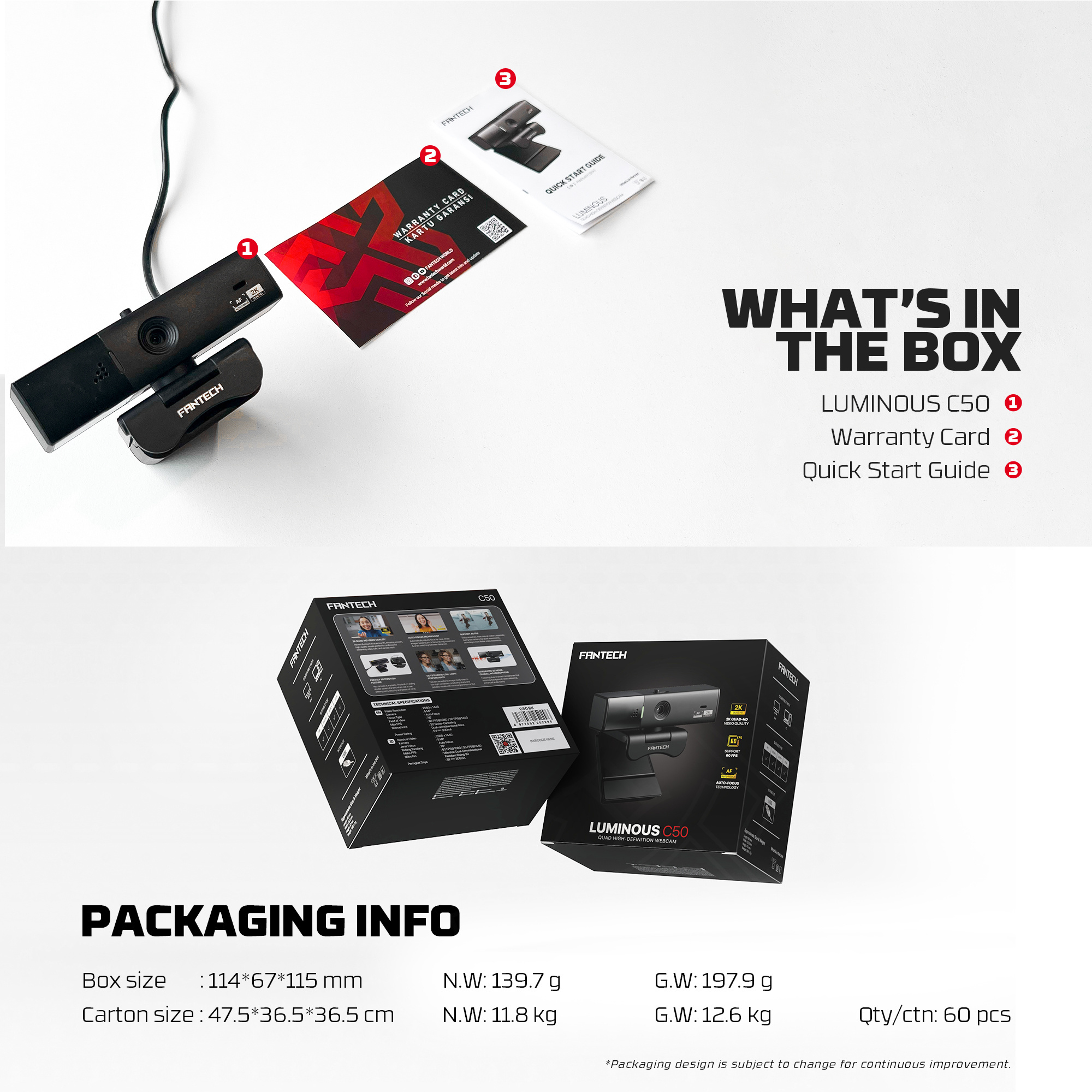 Audio y Streaming Fantech Webcam LUMINOUS C50 Quad High-Definition 2K 60fps Auto Focus ETCHILE Fantech Webcam LUMINOUS C50 Quad High-Definition 2K 60fps Auto Focus - Imagen 15