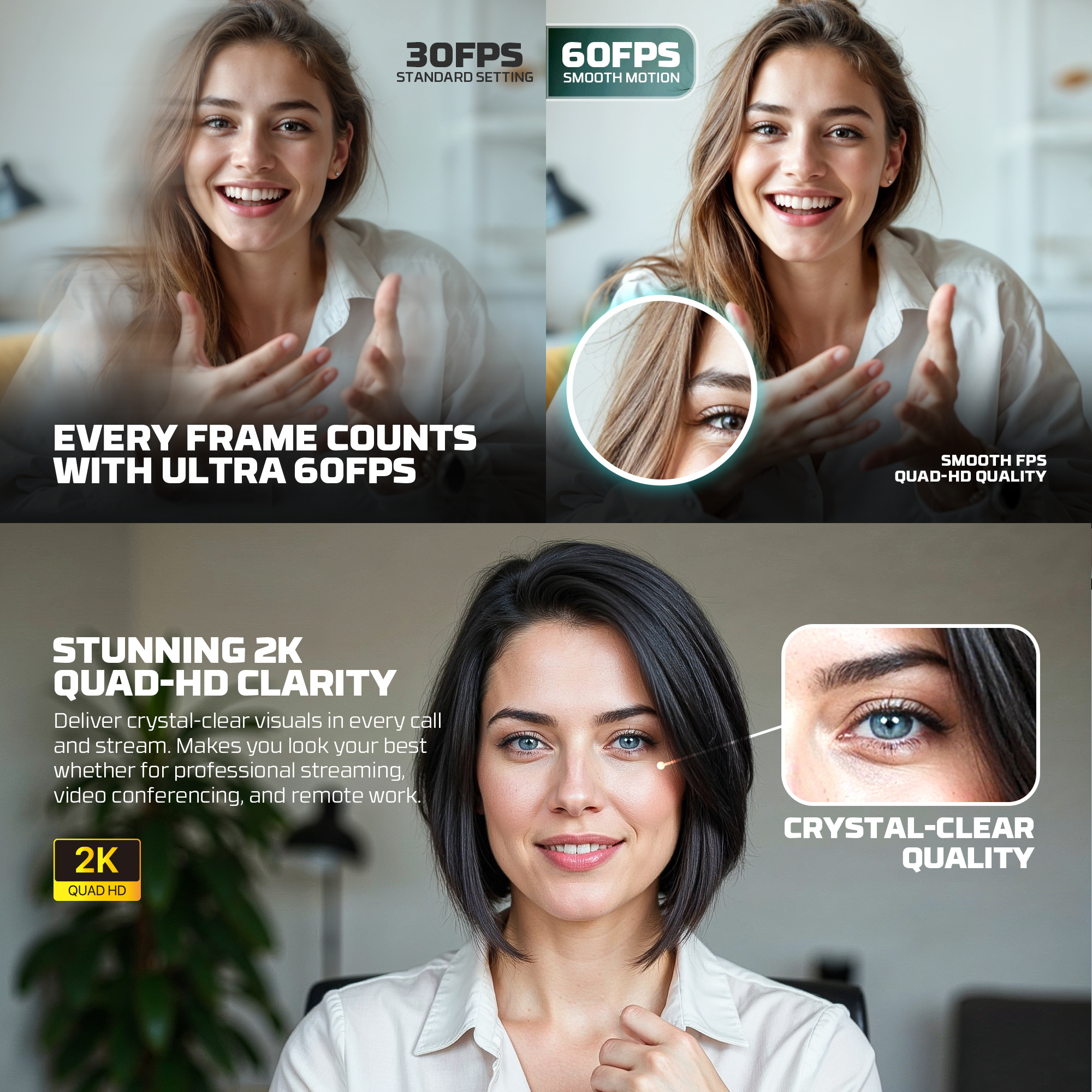 Audio y Streaming Fantech Webcam LUMINOUS C50 Quad High-Definition 2K 60fps Auto Focus ETCHILE Fantech Webcam LUMINOUS C50 Quad High-Definition 2K 60fps Auto Focus - Imagen 21