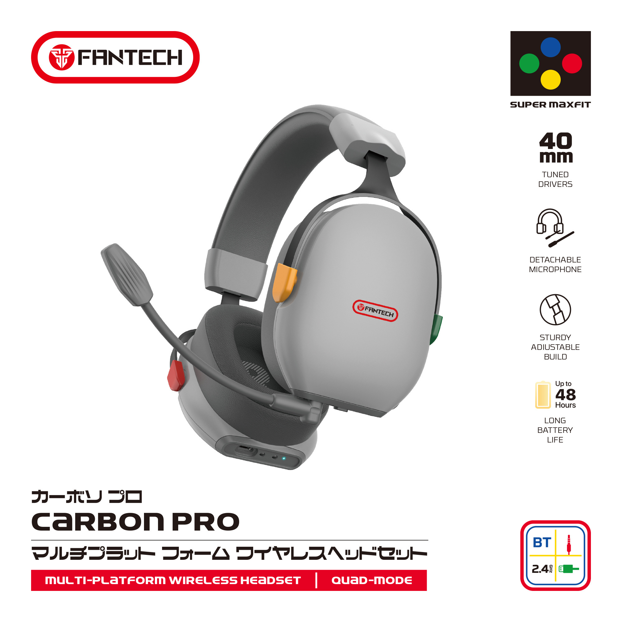 Audífonos Fantech Audífonos Gamer WHG06 Inalámbricos Carbon PRO SNES Edition Supermaxfit Grey ETCHILE Fantech Audífonos Gamer WHG06 Inalámbricos Carbon PRO SNES Edition Supermaxfit Grey - Imagen 14