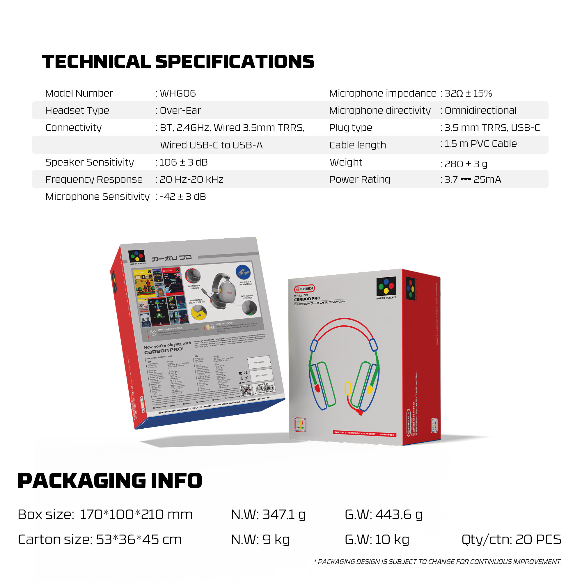 Audífonos Fantech Audífonos Gamer WHG06 Inalámbricos Carbon PRO SNES Edition Supermaxfit Grey ETCHILE Fantech Audífonos Gamer WHG06 Inalámbricos Carbon PRO SNES Edition Supermaxfit Grey - Imagen 4