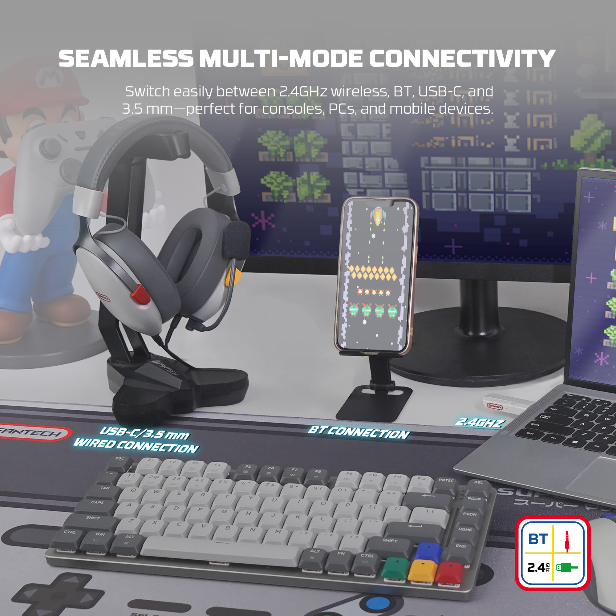 Audífonos Fantech Audífonos Gamer WHG06 Inalámbricos Carbon PRO SNES Edition Supermaxfit Grey ETCHILE Fantech Audífonos Gamer WHG06 Inalámbricos Carbon PRO SNES Edition Supermaxfit Grey - Imagen 10