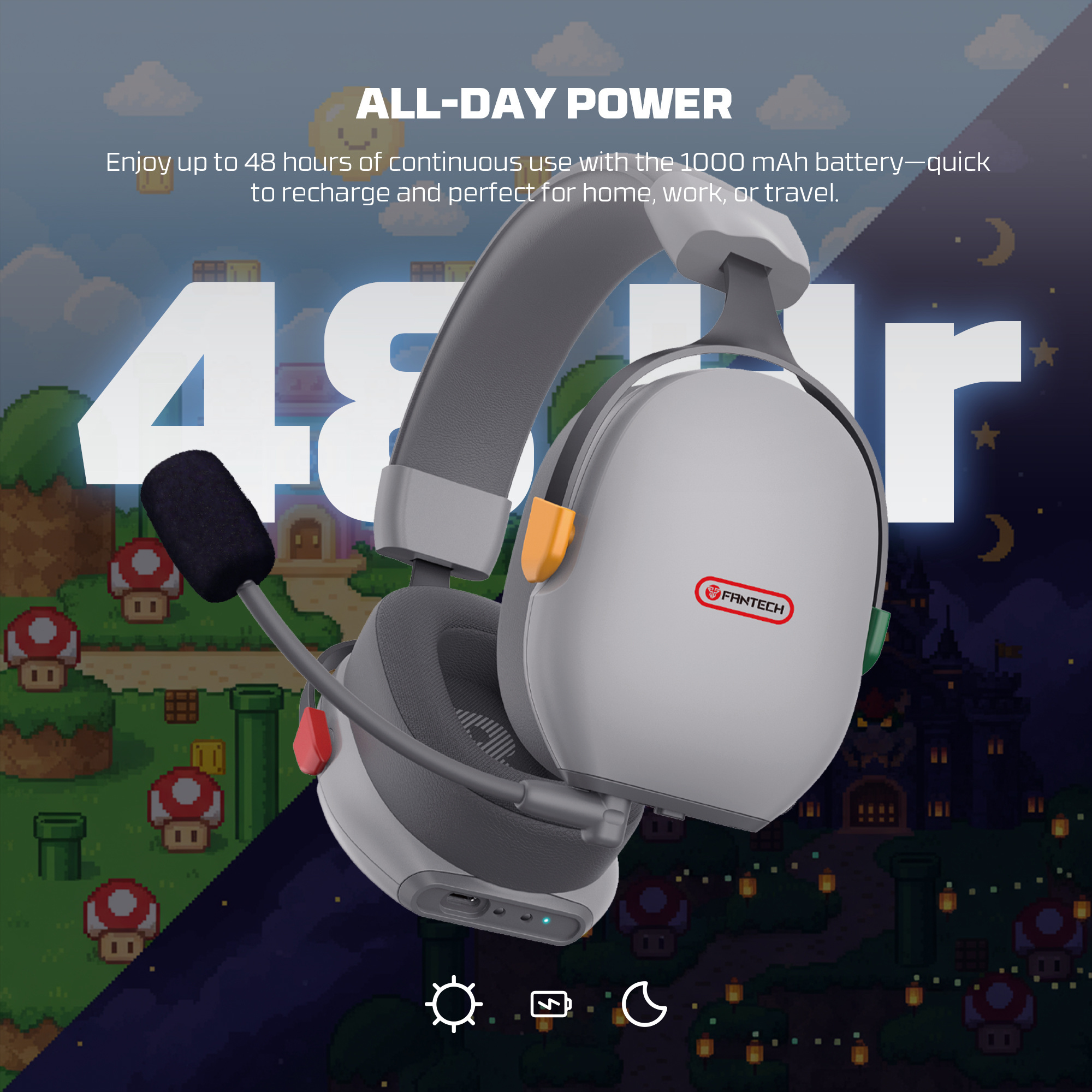 Audífonos Fantech Audífonos Gamer WHG06 Inalámbricos Carbon PRO SNES Edition Supermaxfit Grey ETCHILE Fantech Audífonos Gamer WHG06 Inalámbricos Carbon PRO SNES Edition Supermaxfit Grey - Imagen 9