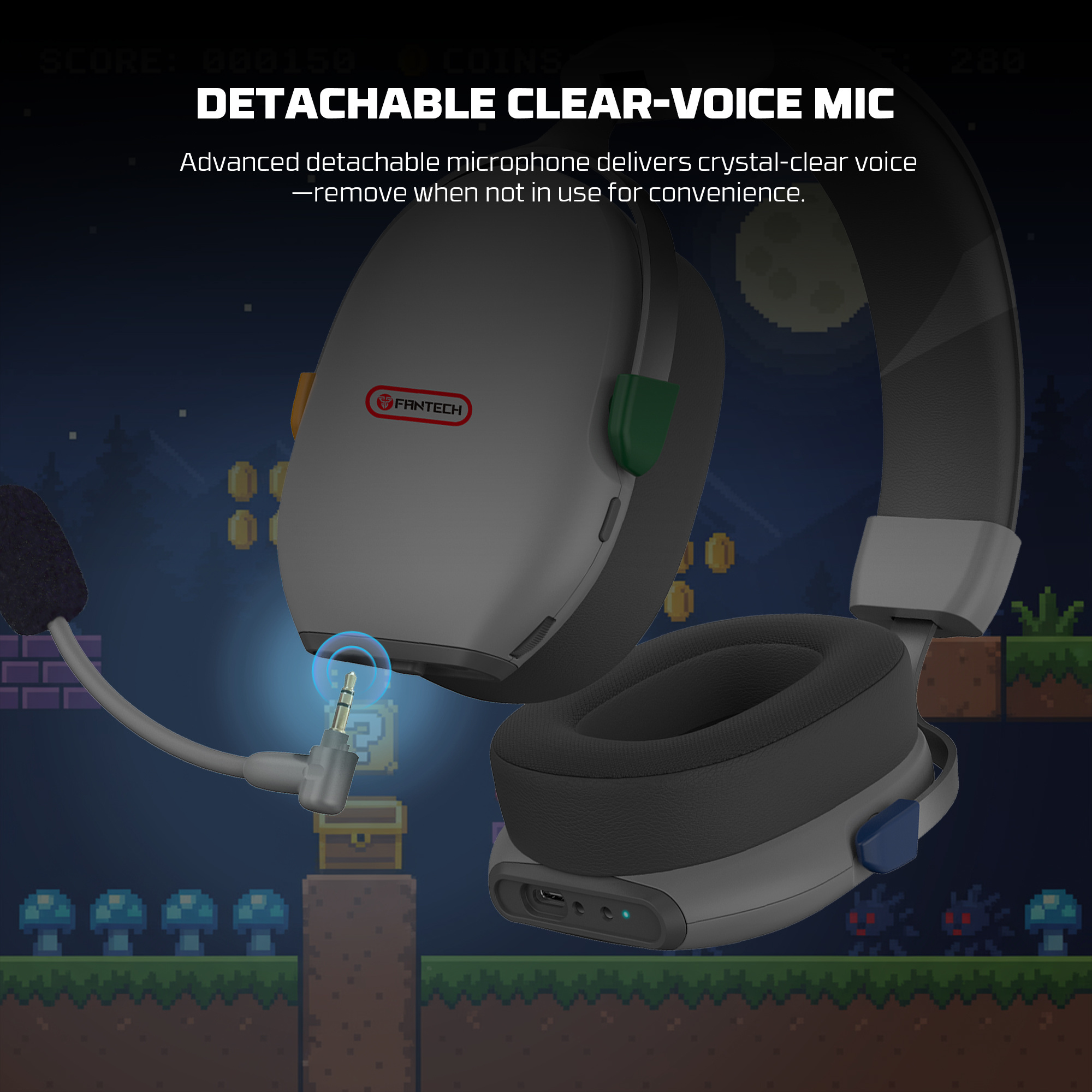 Audífonos Fantech Audífonos Gamer WHG06 Inalámbricos Carbon PRO SNES Edition Supermaxfit Grey ETCHILE Fantech Audífonos Gamer WHG06 Inalámbricos Carbon PRO SNES Edition Supermaxfit Grey - Imagen 7