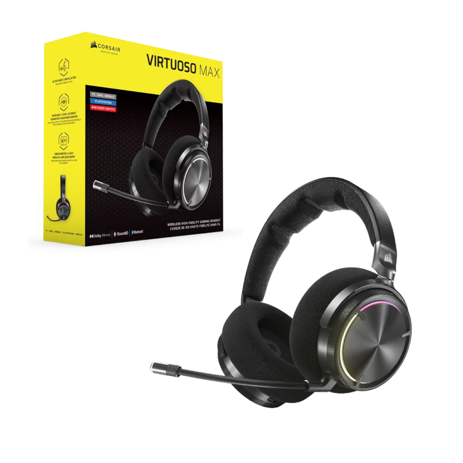 Audífonos Corsair Audífonos Gamer VIRTUOSO MAX Dolby Atmos/SoundID/BT WIRELESS HIGH FIDELITY Carbon ETCHILE Corsair Audífonos Gamer VIRTUOSO MAX Dolby Atmos/SoundID/BT WIRELESS HIGH FIDELITY Carbon - Imagen 3
