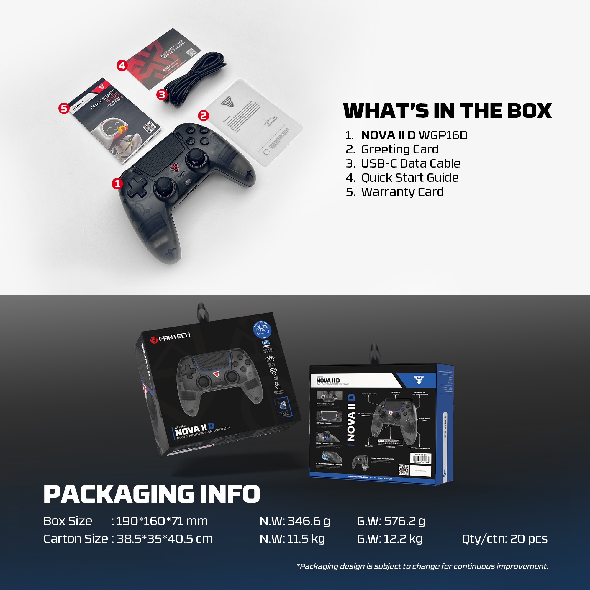 Controles y Game Pads Fantech Control Inalámbrico GAMEPAD WGP16D NOVA II Black PS5 Nativo ETCHILE Fantech Control Inalámbrico GAMEPAD WGP16D NOVA II Black PS5 Nativo - Imagen 12