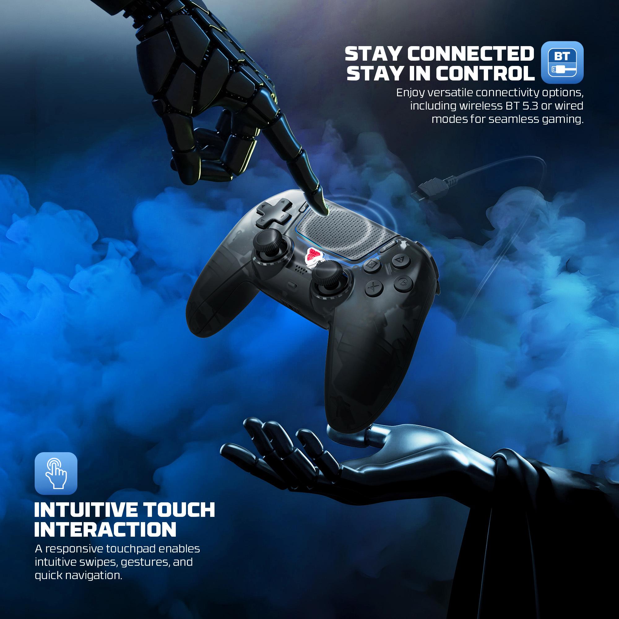 Controles y Game Pads Fantech Control Inalámbrico GAMEPAD WGP16D NOVA II Black PS5 Nativo ETCHILE Fantech Control Inalámbrico GAMEPAD WGP16D NOVA II Black PS5 Nativo - Imagen 21