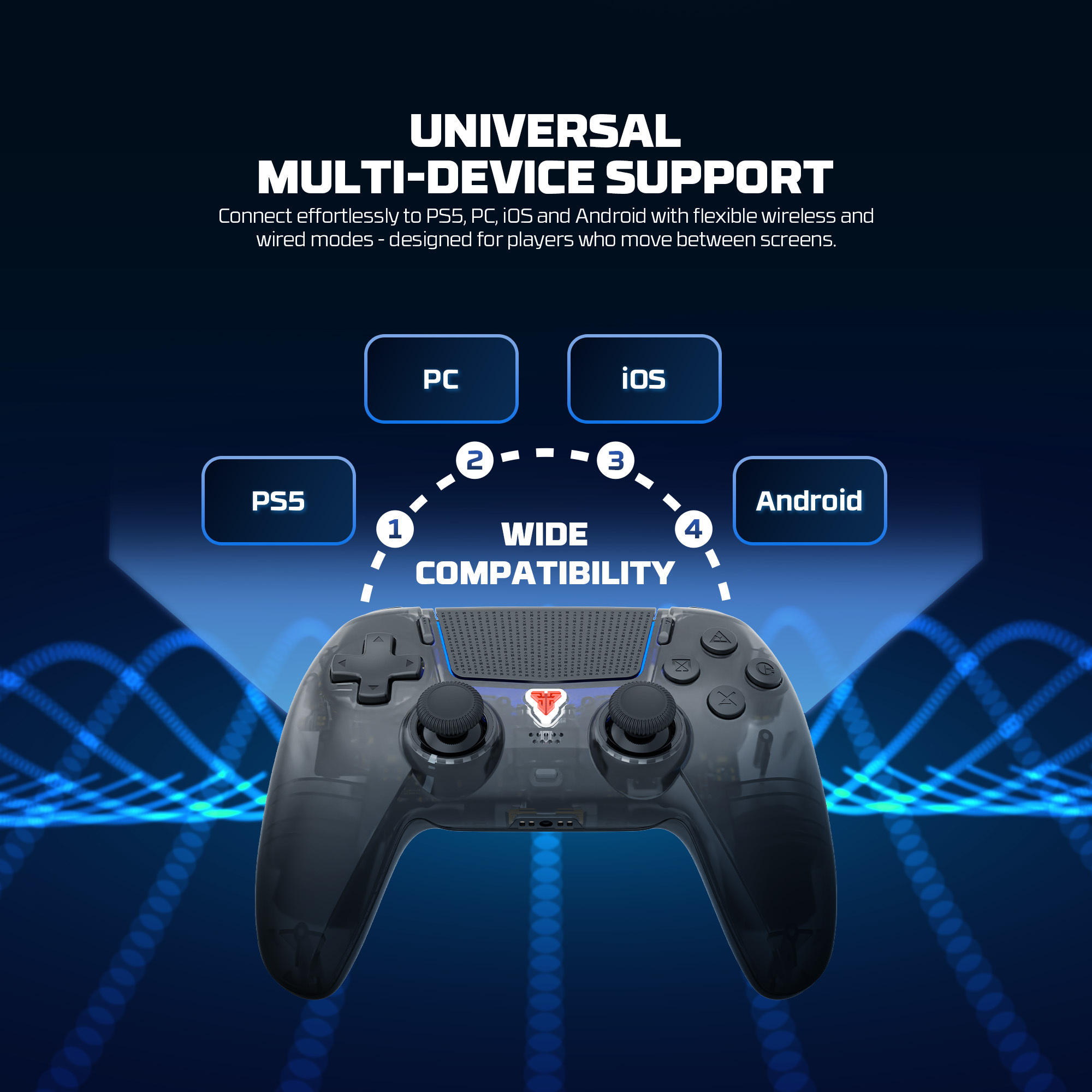 Controles y Game Pads Fantech Control Inalámbrico GAMEPAD WGP16D NOVA II Black PS5 Nativo ETCHILE Fantech Control Inalámbrico GAMEPAD WGP16D NOVA II Black PS5 Nativo - Imagen 18