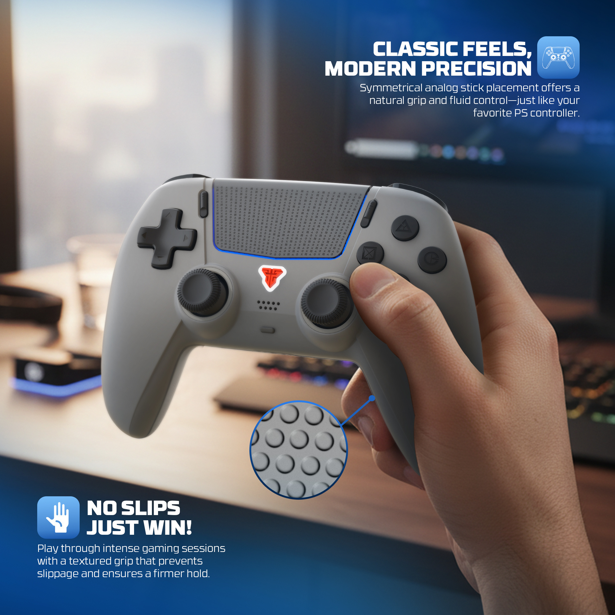 Controles y Game Pads Fantech Control Inalámbrico GAMEPAD WGP16D NOVA II Gray PS5 Nativo ETCHILE Fantech Control Inalámbrico GAMEPAD WGP16D NOVA II Gray PS5 Nativo - Imagen 11