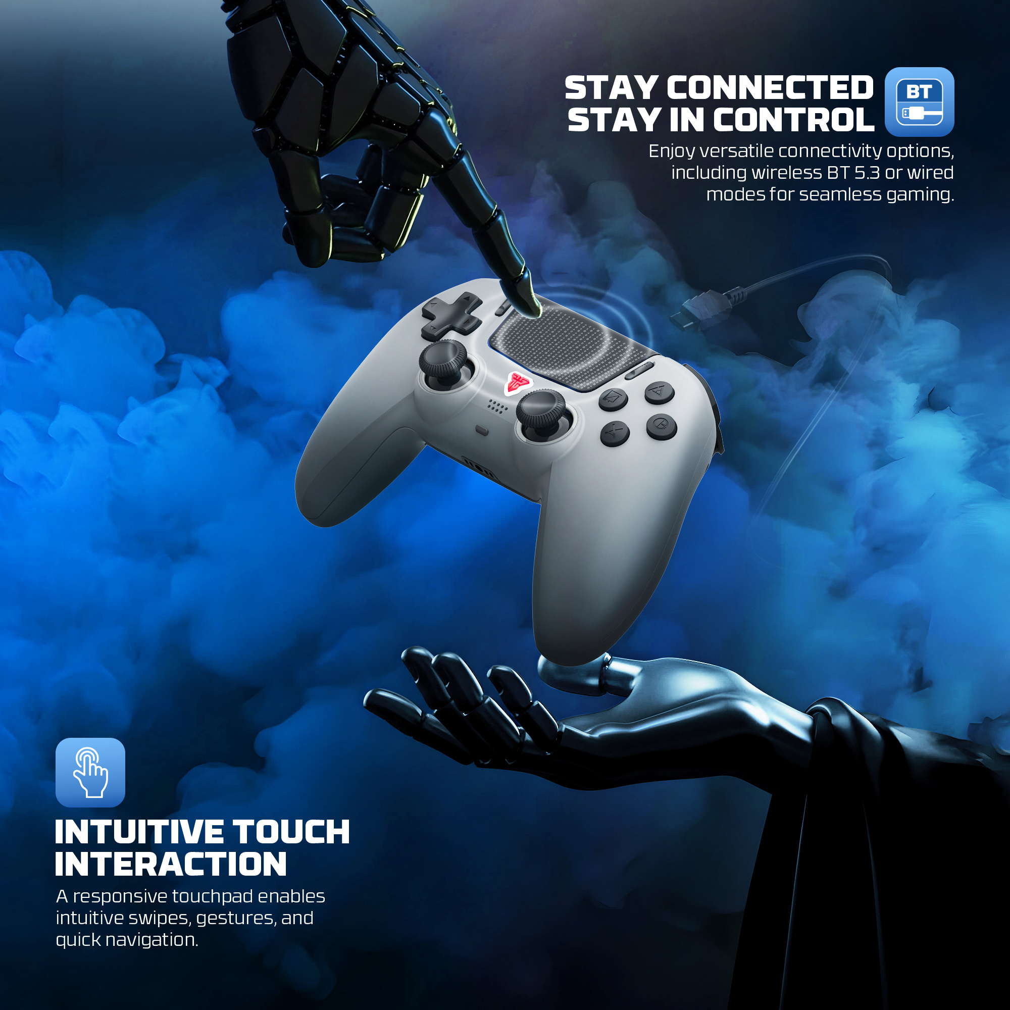 Controles y Game Pads Fantech Control Inalámbrico GAMEPAD WGP16D NOVA II Gray PS5 Nativo ETCHILE Fantech Control Inalámbrico GAMEPAD WGP16D NOVA II Gray PS5 Nativo - Imagen 18