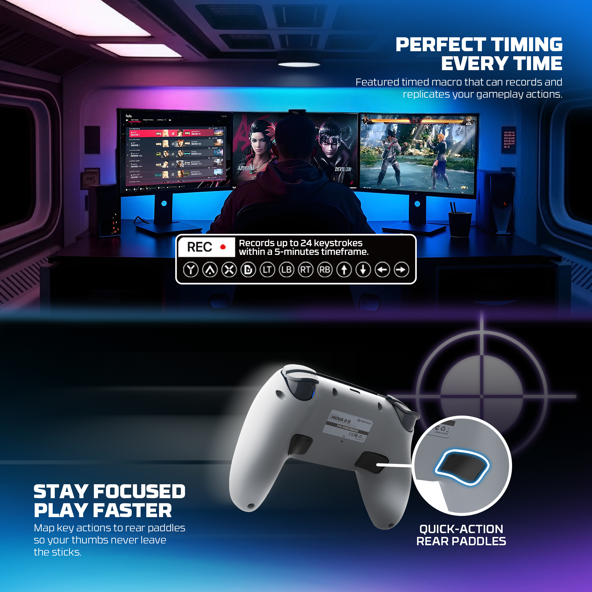 Controles y Game Pads Fantech Control Inalámbrico GAMEPAD WGP16D NOVA II Gray PS5 Nativo ETCHILE Fantech Control Inalámbrico GAMEPAD WGP16D NOVA II Gray PS5 Nativo - Imagen 12