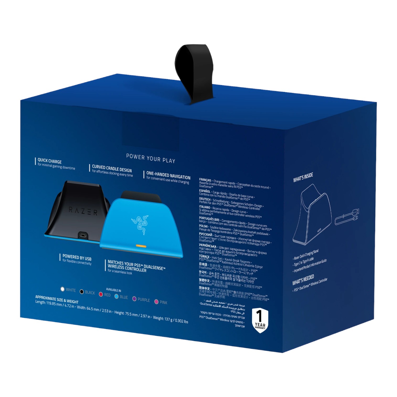 Accesorios Gamepads RAZER Cargador Para Controles Stand de Carga Rápida QUICK CHARGING STAND para PS5 Gamepad Controller ETCHILE RAZER Cargador Para Controles Stand de Carga Rápida QUICK CHARGING STAND para PS5 Gamepad Controller - Imagen 6