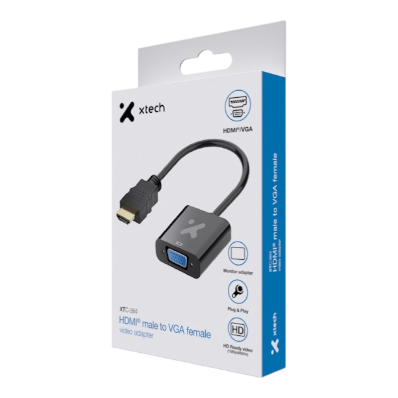 Adaptadores y Enchufes Xtech Adaptador de Video HDMI Macho a VGA Hembra XTC-384 ETCHILE Xtech Adaptador de Video HDMI Macho a VGA Hembra XTC-384 - Imagen 2