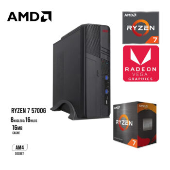 PC SLIM AMD RYZEN 7 5700G 8GB RAM DDR4 500GB M2 NVMe W11