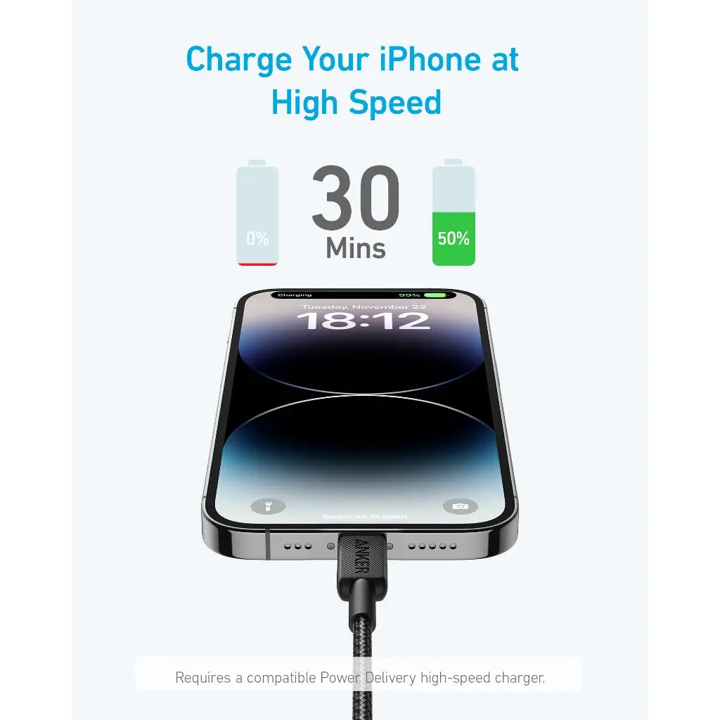 Cables Lightning Anker Cable USB-C a Lightning 1mt Anker 322 iPhone/iPad/iPod ETCHILE Anker Cable USB-C a Lightning 1mt Anker 322 iPhone/iPad/iPod - Imagen 4
