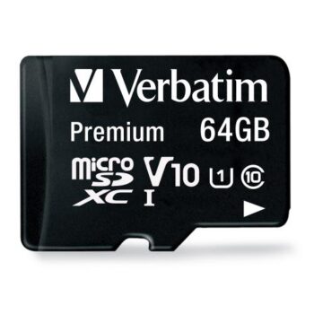 Verbatim Memoria Micro SDXC 64GB Class 10 90mbps con Adaptador