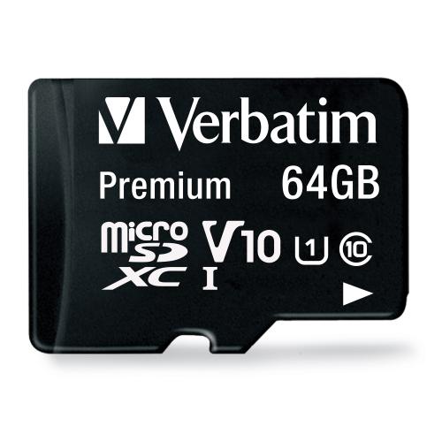 Verbatim Memoria Micro SDXC 64GB Class 10 90mbps con Adaptador