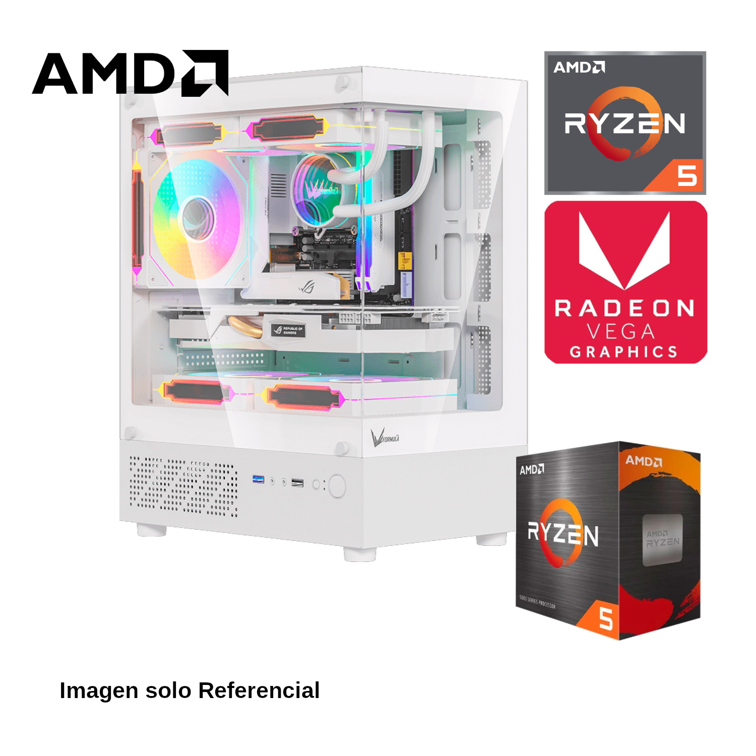 PC GAMER AMD RYZEN 5 5600GT 16GB RAM DDR4 480GB M2 NVMe W11