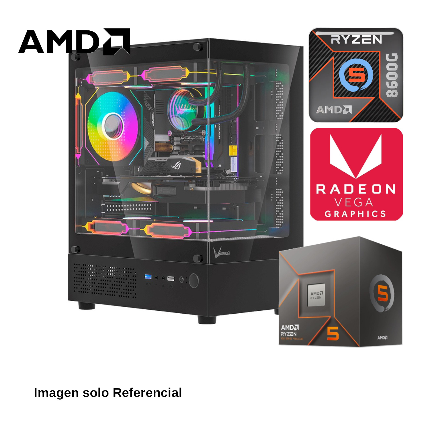 PC GAMER AMD RYZEN 5 8600G 32GB RAM DDR5 480GB M2 NVMe W11