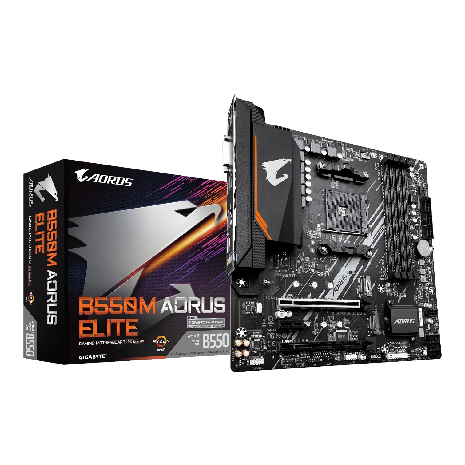 AORUS Placa Madre B550M AORUS ELITE Rev1.3 AM4 Gaming Motherboard RGB