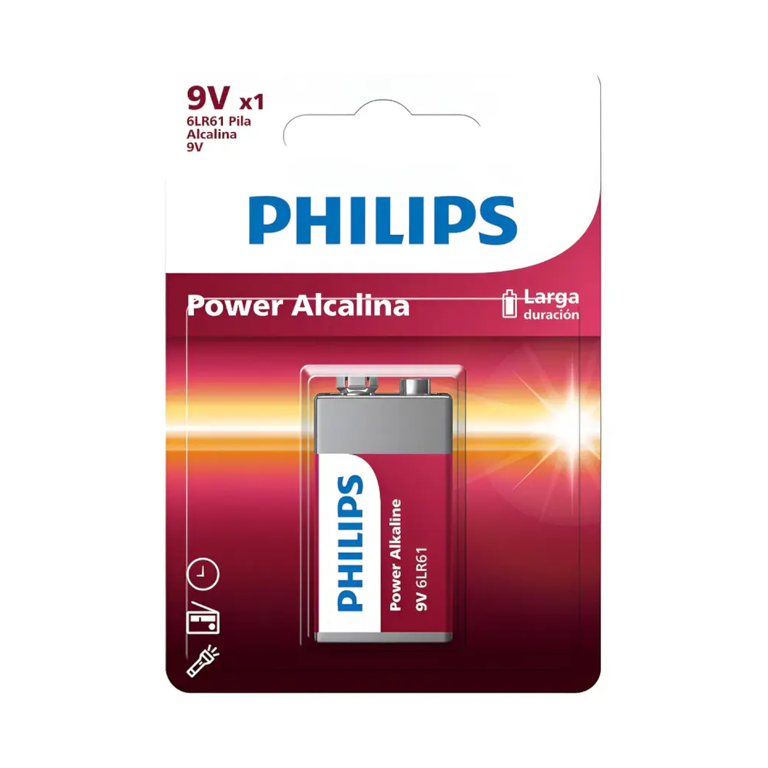 Pilas y Baterías Philips Batería Alcalina 9V Pila/Batería Power Battery ETCHILE Philips Batería Alcalina 9V Pila/Batería Power Battery - Imagen 2