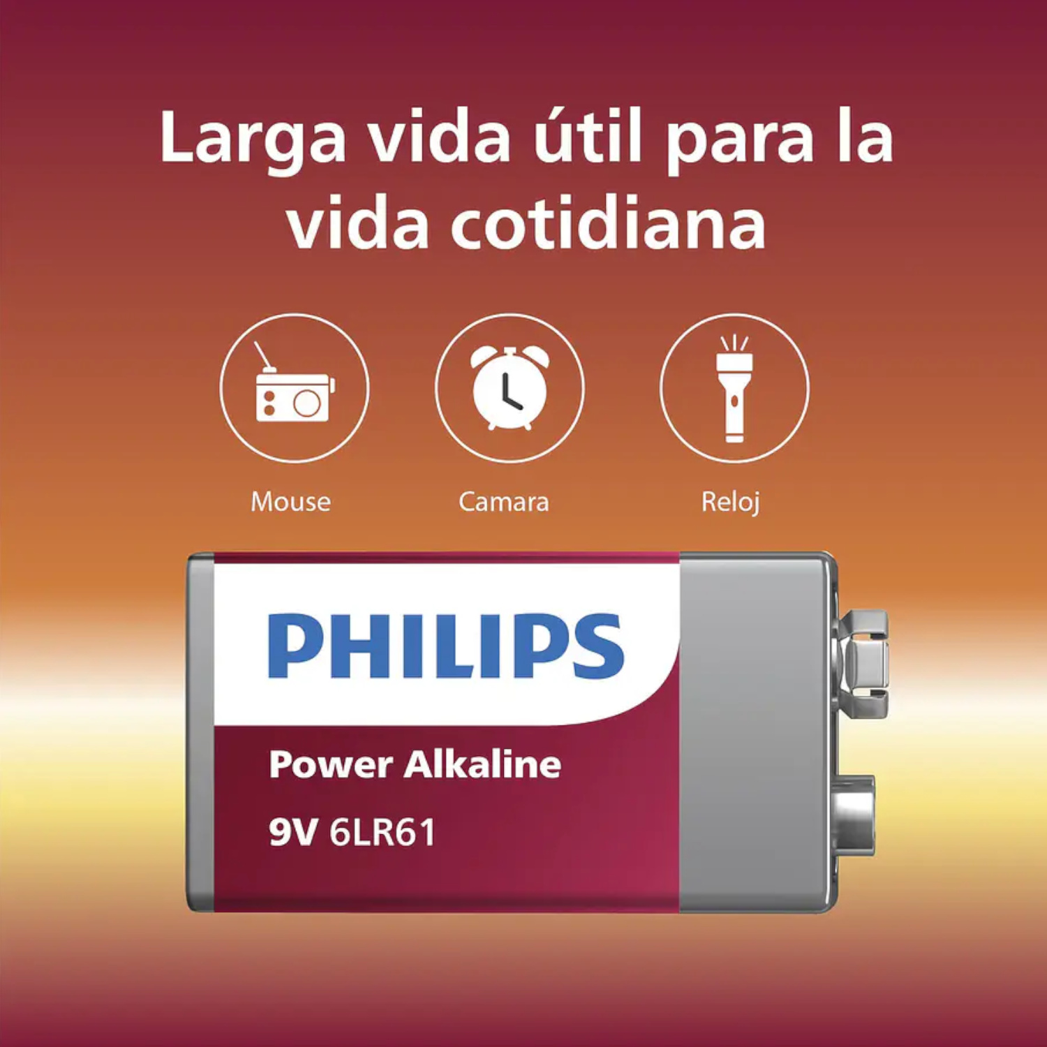 Pilas y Baterías Philips Batería Alcalina 9V Pila/Batería Power Battery ETCHILE Philips Batería Alcalina 9V Pila/Batería Power Battery - Imagen 5