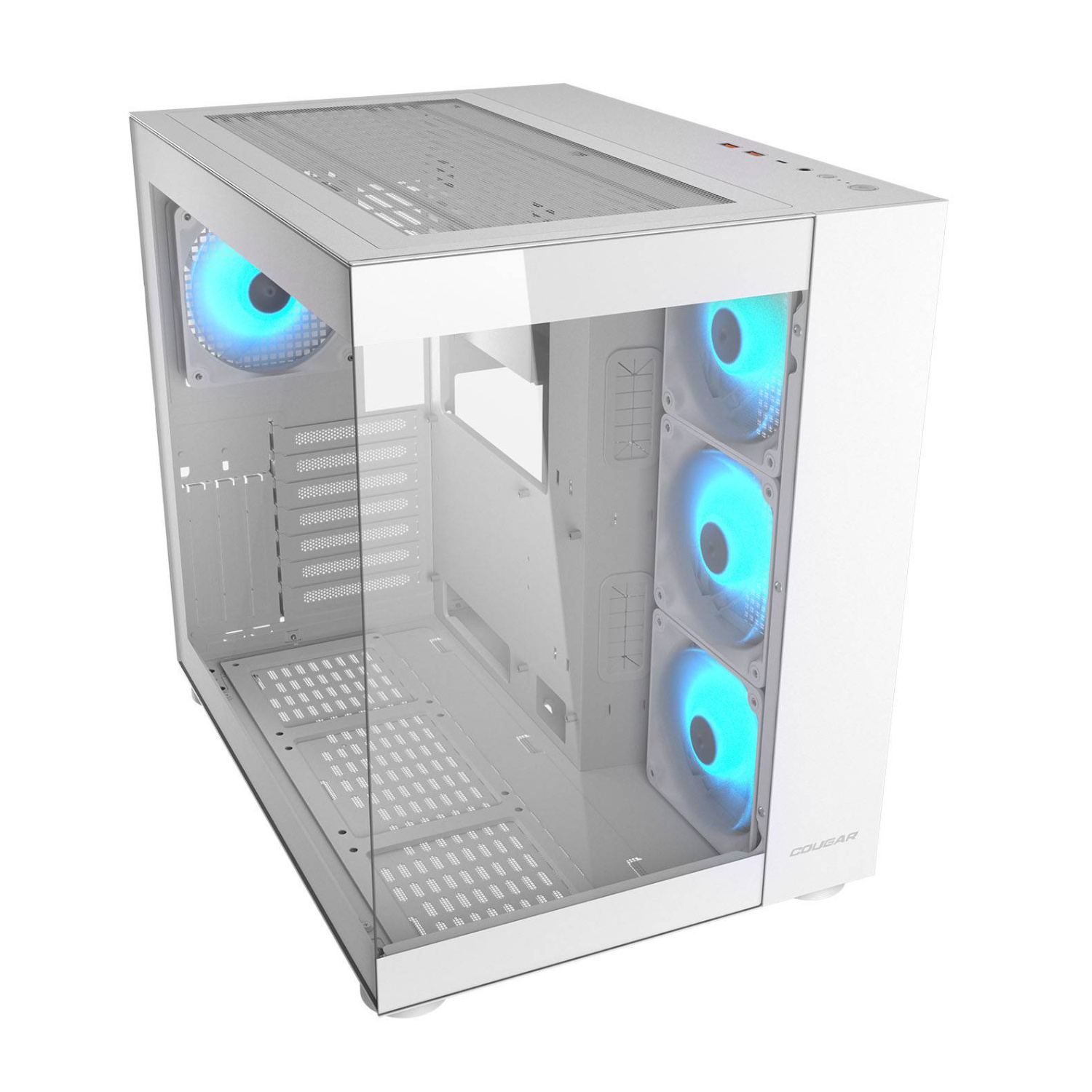 Componentes Cougar Gabinete FV150 RGB White Panorámico Mid Tower Dual Chamber ETCHILE Cougar Gabinete FV150 RGB White Panorámico Mid Tower Dual Chamber - Imagen 2