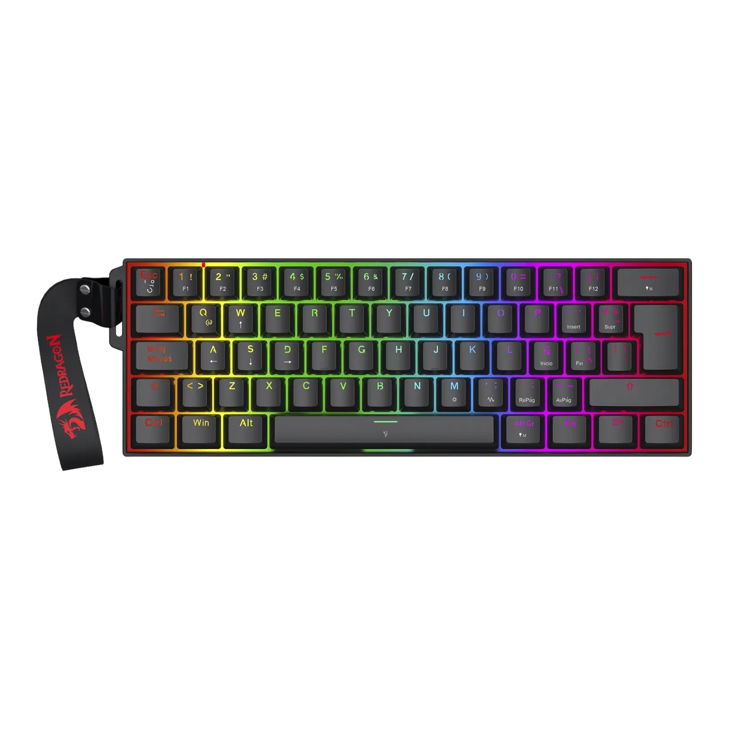 Redragon Teclado Magnético FIZZ K617RGB-MP Español Magnetic+ Wired 60% RT Magnetic Switch 8K BLACK