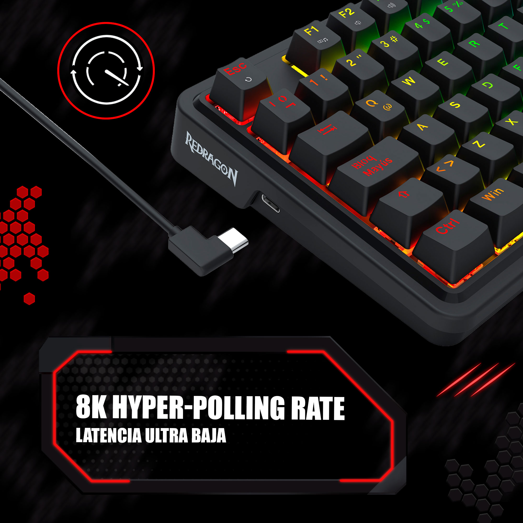 OFERTAS GAMER Redragon Teclado Magnético UCAL K673RGB-M BLACK Español Wired Magnetic ULTRAMAG EPIC Switch ETCHILE Redragon Teclado Magnético UCAL K673RGB-M BLACK Español Wired Magnetic ULTRAMAG EPIC Switch - Imagen 7