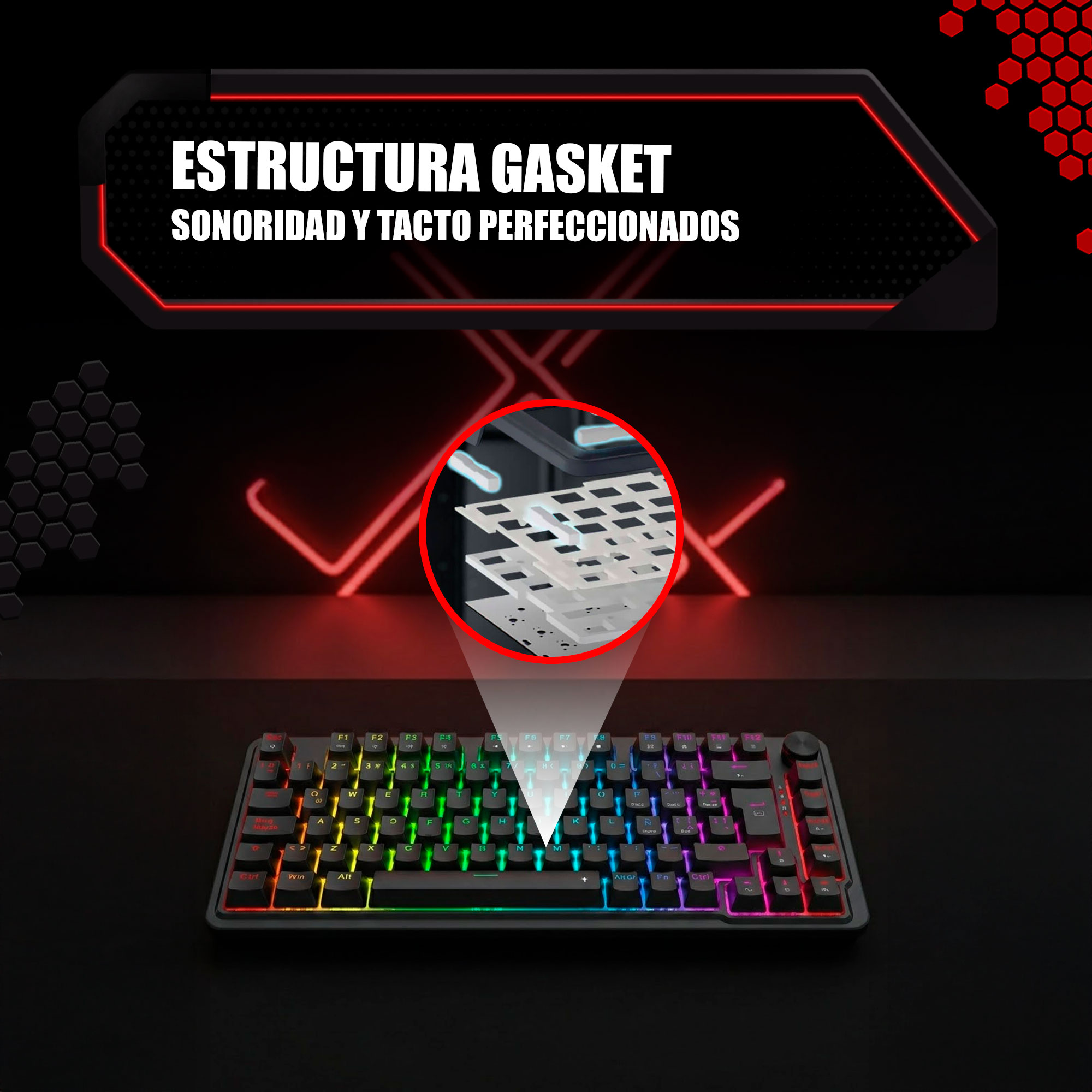 OFERTAS GAMER Redragon Teclado Magnético UCAL K673RGB-M BLACK Español Wired Magnetic ULTRAMAG EPIC Switch ETCHILE Redragon Teclado Magnético UCAL K673RGB-M BLACK Español Wired Magnetic ULTRAMAG EPIC Switch - Imagen 4