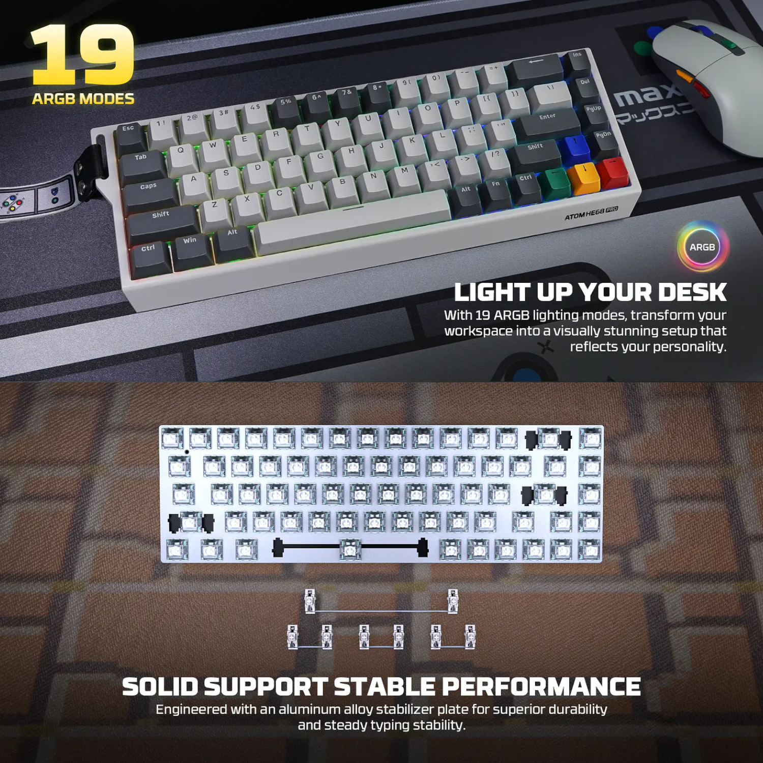 Periféricos Fantech Teclado Magético Inalámbrico MK922 ATOM HE68 PRO SuperMaxfit SW Emerald SNES ED BT/Wireless ETCHILE Fantech Teclado Magético Inalámbrico MK922 ATOM HE68 PRO SuperMaxfit SW Emerald SNES ED BT/Wireless - Imagen 8
