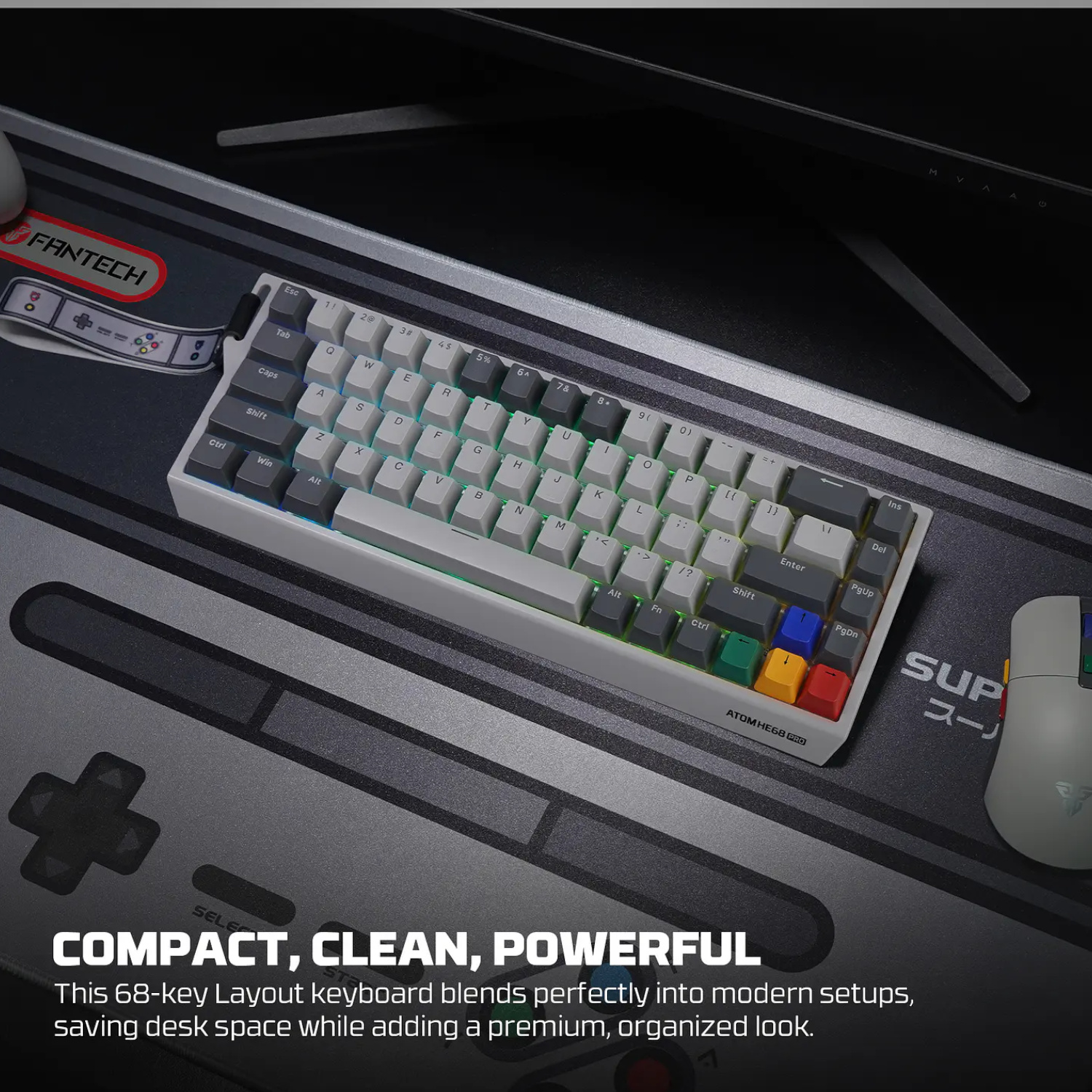 Periféricos Fantech Teclado Magético Inalámbrico MK922 ATOM HE68 PRO SuperMaxfit SW Emerald SNES ED BT/Wireless ETCHILE Fantech Teclado Magético Inalámbrico MK922 ATOM HE68 PRO SuperMaxfit SW Emerald SNES ED BT/Wireless - Imagen 6