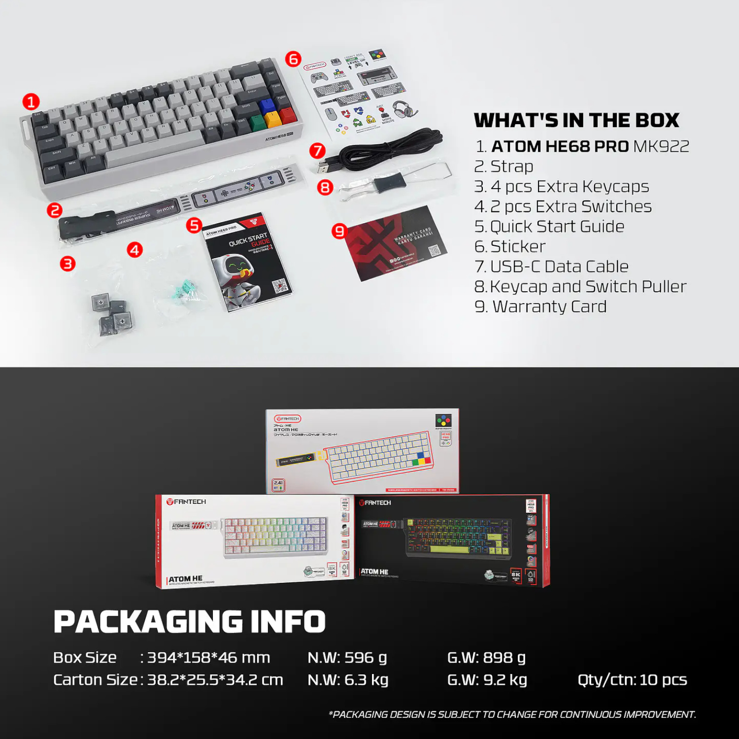 Periféricos Fantech Teclado Magético Inalámbrico MK922 ATOM HE68 PRO SuperMaxfit SW Emerald SNES ED BT/Wireless ETCHILE Fantech Teclado Magético Inalámbrico MK922 ATOM HE68 PRO SuperMaxfit SW Emerald SNES ED BT/Wireless - Imagen 4