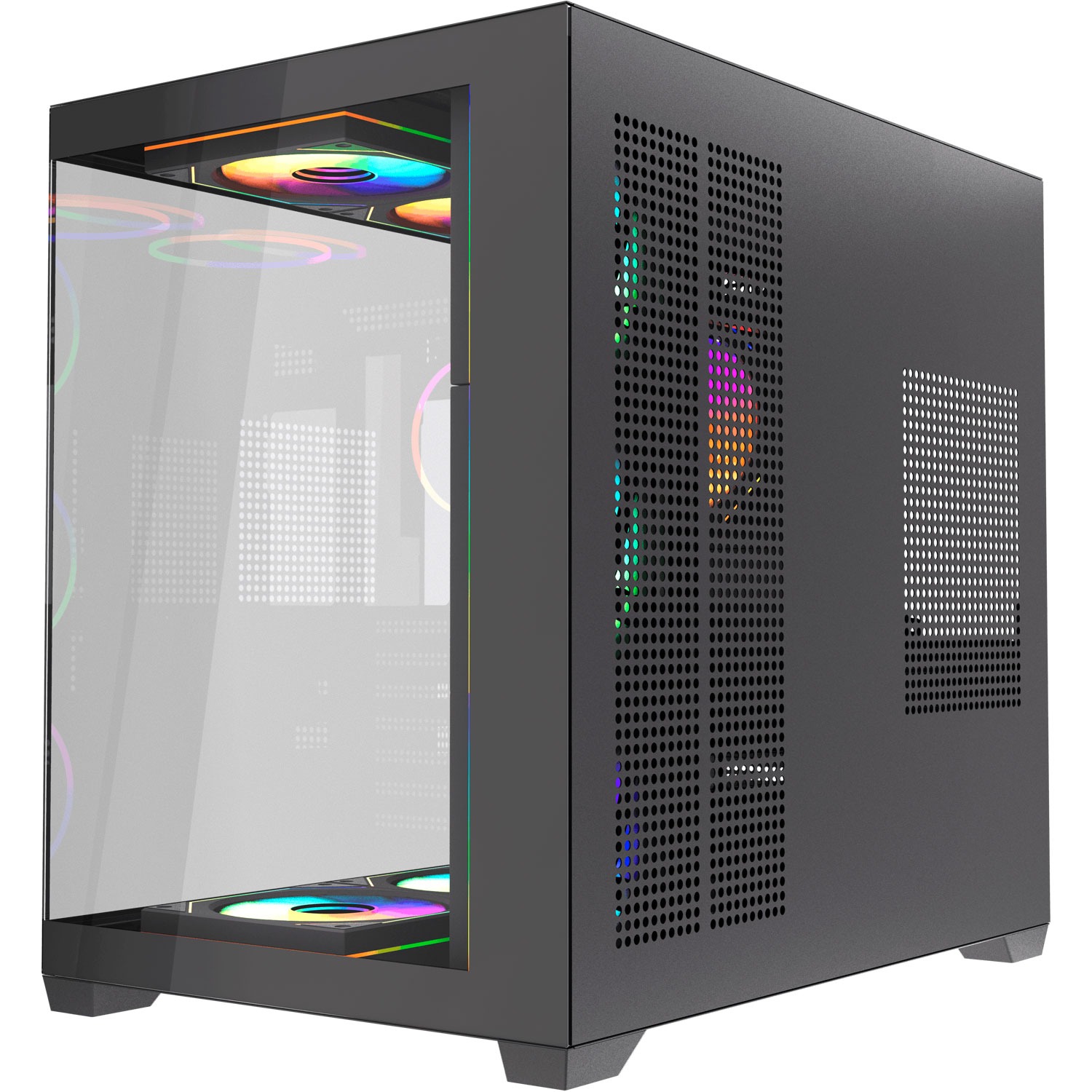 Black Build Fantech Gabinete Lumina X CG85X BLACK 6 Fans Panoramic View ETCHILE Fantech Gabinete Lumina X CG85X BLACK 6 Fans Panoramic View - Imagen 13