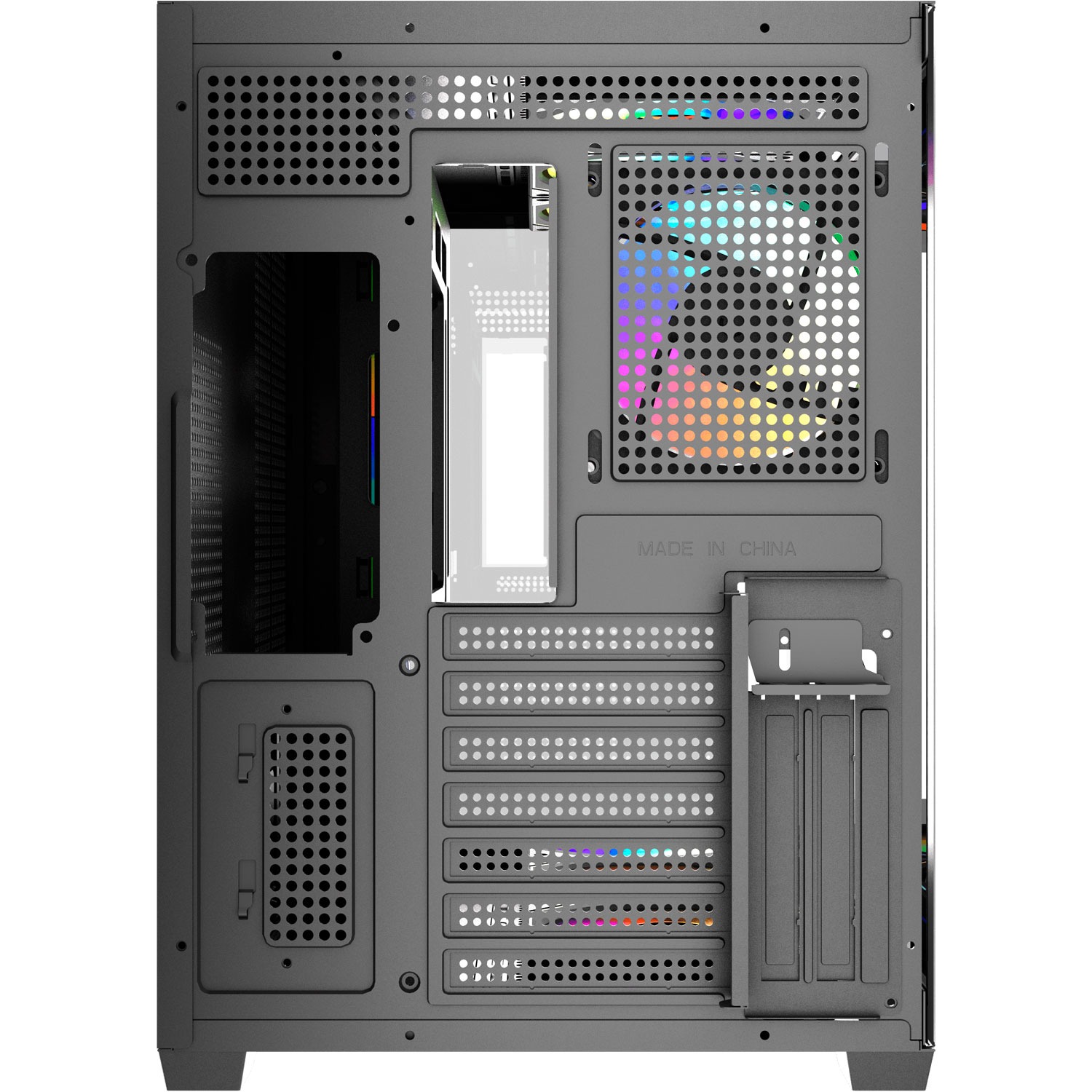 Black Build Fantech Gabinete Lumina X CG85X BLACK 6 Fans Panoramic View ETCHILE Fantech Gabinete Lumina X CG85X BLACK 6 Fans Panoramic View - Imagen 8